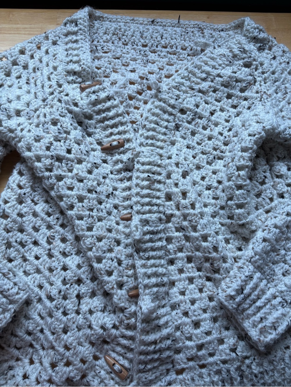 Cozy Chunky Crochet Cardigan Sweater - Cream